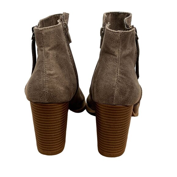 Rampage Taupe Faux Suede Peep Toe Ankle Booties Women’s 7.5 - Picture 5 of 11